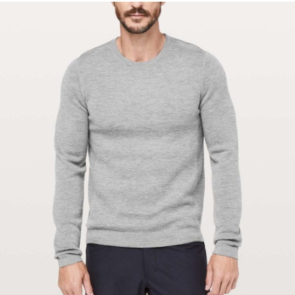 Lululemon Alpine Air Merino Wool Crew Heathered Core Grey Sweater